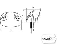 Éclairage de plaque d'immatriculation gauche Montage en saillie 2KA 357 013-001