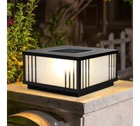 Éclairage de poteau extérieur à énergie solaire, lampadaire extérieur moderne à LED, lumières de capuchon de pont de clôture, lampe de pilier de colonne à énergie solaire, boîtier étanche, lanterne