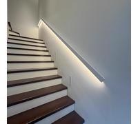 Éclairage de rampe d'escalier à détecteur de mouvement LED - Kit d'éclairage intérieur écoénergétique à montage latéral pour rampes métalliques, 2,9 m / 9,5 pi - Éclairez votre escalier en t