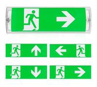 Éclairage de secours LED, IP65, lumière continue, lampe de secours, panneau de sortie de secours avec batterie de secours 3H, 4 pictogrammes de sortie de secours, 100 perles de lampe étanche, lampe de