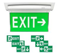 Éclairage de Secours LED, Lampe de Secours LED, Avec 6 Pictogramme, Lumière de Secours Avec Batterie 3h, Montage Mural Lumière de Sortie D'urgence