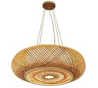 Éclairage De Suspension De Personnalité Créative Grande Lampe De Lustre Avec Ligne Suspension En Fil D'acier Suspension En Osier De Bambou De Style Vietnamien E27 Pour Chambre À Coucher, Salon XLFCHGB