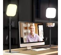 Éclairage de vidéoconférence, lampe vidéo 180 LED avec 3 couleurs, 5 luminosités et minuterie pour enregistrement vidéo, support de téléphone pour ordinateur portable, réunion en ligne, appels vidéo