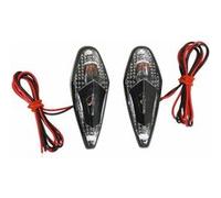 PAIRE DE CLIGNOTANT SCOOTER GOUTTE D'EAU WING NOIR TRANSPARENT AVEC AMPOULE ORANGE MOTO MOBYLETTE TUNNING COMPETITION ECLAIRAGE LATERAL AVANT DROIT GAUCHE CABOCHON PLASTIQUE AUTOCOLLANT