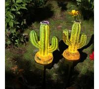 Éclairage Décoratif Jardin Piquet pour sol pour facile Éclairage | Panneau amorphe, 8h lumière, 600mAh, design plante, jaune chaud