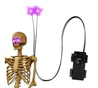 Éclairage des Yeux pour crânes - Accessoires pour Yeux à LED d'halloween avec minuterie, Globes oculaires Rouge Vif pour Bouchons de bouillis de citrouilles | Décoration Gothique