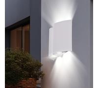 Éclairage D'Extérieur Applique Murale Lampe 4 à Feux Cour IP44 Métal Blanc LED