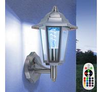 Applique murale lampe d'extérieur lanterne applique jardin balcon acier inoxydable, plastique transparent, 1x LED RGB 1x 9 watt 806 lm, LxHxP 17,5x34x20,5 cm