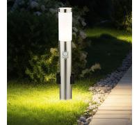 Éclairage D'Extérieur Borne Lumineuse LED Détecteur de Mouvement Prises Inox