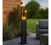 Globo Lighting Lampadaire extérieur Boston 170 cm Inox anthracite fumée 3 lumières