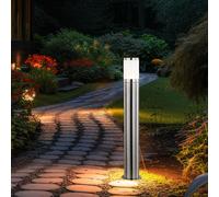 Éclairage D'Extérieur Lampadaire LED Borne Lumineuse Inox Opale Cour H 80 CM