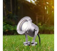 Lampe de jardin GU10 avec spot extérieur sur piquet spot de jardin au sol IP65 Spot extérieur en acier inoxydable, avec spot orientable, 1x GU10, DxH 9,8x30,5 cm