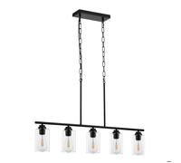 Éclairage D'îlot de Cuisine-VEVOR-5 Lumières-Lampe Suspension Linéaire de Ferme 60 W-Luminaire Réglable pour Salle à Manger