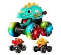 Éclairage du jouet de véhicule de dinosaure - Appuyez sur Modèle de voiture activée avec des lumières LED | Jouet de voiture interactive pour garçons, filles et tout-petits, idéal pour cadeau