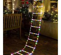 Éclairage Échelle Père Noël Lumineux - Décoration pour Intérieur Extérieur, Fenêtre, Jardin, Maison, Mur, Arbre de Noël