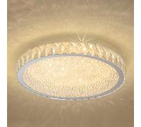 Éclairage en Cristal Moderne, Luxe LED Crystal Chandelier Lampe Cool White Flush Mount Pendant Lightture, pour la Cuisine/Salle à Manger/Couloir/Chambre, 35 * 3cm / 13,7 * 1,1 Pouce sans étape,