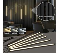 Éclairage encastré LED bande lumineuse LED pour panneau mural à lattes en bois en parallèle avec capteur tactile, auto-adhésif pour la décoration murale à lattes 3000K