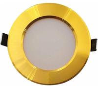 Éclairage encastré LED COB CRI80 Downlight doré, spot de plafond plat, lampe d'accentuation ronde fixe pour salon, salle à manger, couloir, hall d'entrée, escalier (3000K,7W)