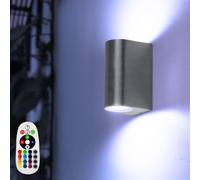 Lampe d'extérieur, dimmable, applique murale, télécommande, spot Up Down dans un ensemble comprenant des lampes LED RGB