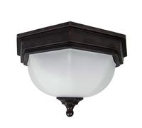 Eclairage extérieur plafonnier lanterne aluminium bronze 2 flammes E27 éclairage de balcon