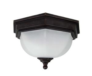 Eclairage extérieur plafonnier lanterne aluminium bronze 2 flammes E27 éclairage de balcon