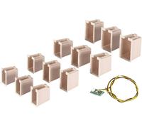 Viessmann Éclairage intérieur de bâtiment 6005 blanc 12 boîtiers à lumière + 1 platine