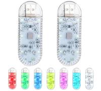 Éclairage Intérieur de Veilleuse with USB, lampe d'ambiance LED portable et rechargeable avec lumière d'ambiance intérieure clignotante pour la maison, la fête, le camping et la voiture, 2 Pack