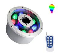 Éclairage LED Annulaire Pour Fontaine - Projecteur Sous-marin LED 12/24 V, Éclairage RGB À Changement De Couleur Avec Télécommande, Luminaire Étanche IP68 Avec Trou Central Pour Bassin(24W(24v))