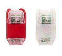 Eclairage LED Avant et Arrière 4 Lumens pour Vélo Trotinette 4.3X2.5X2.5cm IPX4 Piles incluses