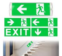 Éclairage LED avec 5 pictogrammes de sortie secours, éclairage permanent, batterie de secours 3 h, lampe de montage mural, panneau de sortie secours