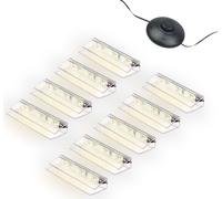 Éclairage LED des bords de verre Clip Set 3000K/5000K Transparent Plug & Play 9 pièces blanc chaud
