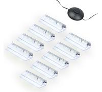 Éclairage LED des bords de verre Clip Set 3000K/5000K Transparent Plug & Play 9 pièces blanc froid