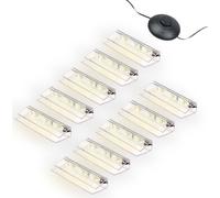 Éclairage LED des bords de verre Clip Set 3000K/5000K Transparent Plug & Play Set de 10 pièces blanc chaud
