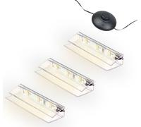 Éclairage LED des bords de verre Clip Set 3000K/5000K Transparent Plug & Play Set de 3 pièces blanc chaud