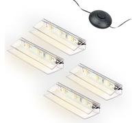 Éclairage LED des bords de verre Clip Set 3000K/5000K Transparent Plug & Play Set de 4 pièces blanc chaud