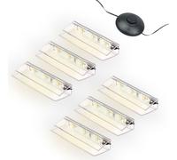 Éclairage LED des bords de verre Clip Set 3000K/5000K Transparent Plug & Play Set de 6 pièces blanc chaud