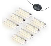 Éclairage LED des bords de verre Clip Set 3000K/5000K Transparent Plug & Play Set de 7 pièces blanc chaud
