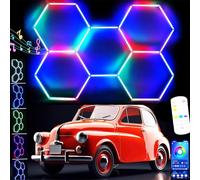Eclairage LED Garage Hexagone RGB Lumiere Hexagone Garage Lampe De Plafond Hexagone Nid D Abeille Garage, Cellulaire De Garage Éclairage LED Garage Atelier avec télécommande APP à Changement
