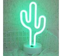 Eclairage LED Guirlande/Décoration LED Cactus forme romantique néon LED vacances lumière avec support, fée chaleureuse lampe décorative lampe de nuit pour Noël, mariage, fête, chambre à coucher (lumiè