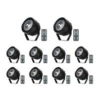 Eclairage LED-Par, design compact, fonctionnalité de télécommande , 10 pièces, fiche EU