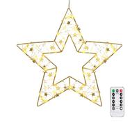 Éclairage LED poinsettia à suspendre pour fenêtre | 8 modes de lumière scintillante avec minuterie - Décoration de fête saisonnière pour la maison, le salon, la porte d'entrée, les fêtes d'hiver, les