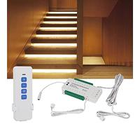 Éclairage LED pour marche d'escalier avec détecteur de mouvement, lampe à capteur d'escalier, kit complet, 16 marches (lumière chaude 2700 K)