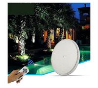 Éclairage LED pour piscine, 18W, 25W, 35W, 45W Led Lumière De Piscine Entièrement Collée Télécommande Sans Fil Colorée 12v Résine Étanche Par56 Lumière Sous-marine Pour bassins(Warm White,18W)