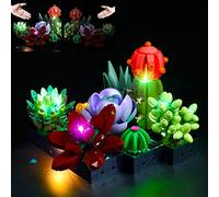 Éclairage LED pour plantes succulentes Lego 10309, BrickBling Kit d'éclairage DIY pour plantes succulentes Lego 10309 Décoration Plante - Version avec contrôle de la lumière （Pas de modèle Lego）