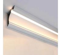 Éclairage LED pour plinthe en forme de couronne - Plinthe en métal - Profil indirect décoratif à DEL - Bande lumineuse flexible de 1 à 20 m de long