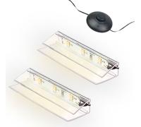 Éclairage LED pour rebord de verre Clip Set 3000K/5000K Transparent Plug & Play Set de 2 pièces blanc chaud