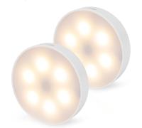 Éclairage Led Rond Pour Armoire, Commande Tactile, Rechargeable Usb-C, Intensité Variable, Magnétique, 2 Pièces, 3 Températures De Couleur, Lampe Led, Batterie, Éclairage D'Escalier