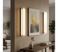 Applique murale LED en verre satiné pour miroir, applique chromée pour salon, 9W 492Lm blanc chaud, LxPxH 47x8x6 cm, lot de 2