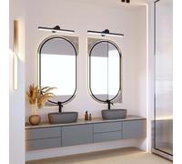 Eclairage miroir salle de bain LED 10W 1530lm 3000K IP65 noir applique murale