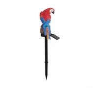 Éclairage Paysager Perroquet Pour Allée Éclairage Paysager Perroquet(Red) | Résine pour robuste, étanche IP33, design perroquet unique, lumière jaune chaude, charge auto